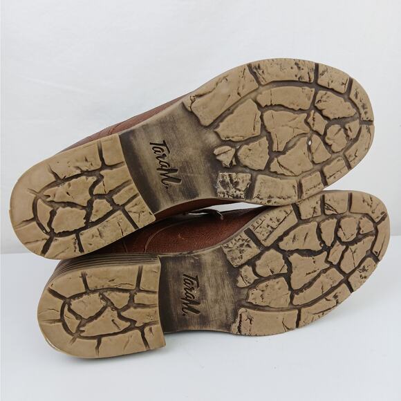 Tara M SZ 8.5 Harlow Brown Soft Leather Lace Up Bootie - Picture 7 of 8